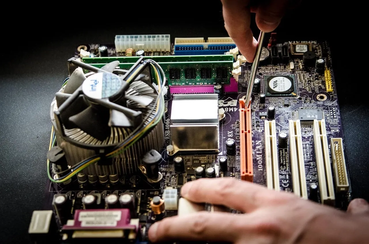 Photo showing service, computers and repair.
