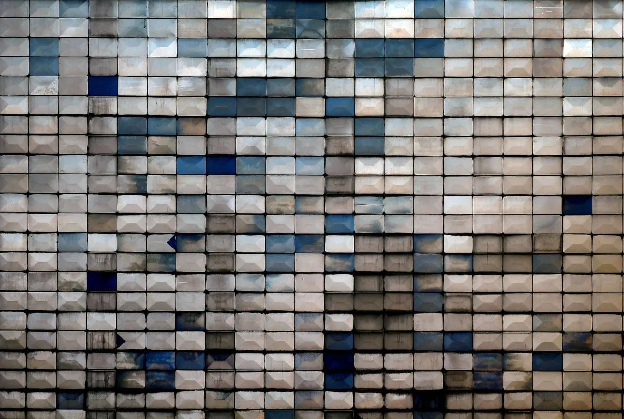 Photo showing abstraction, tiles, rhythm and invoice.