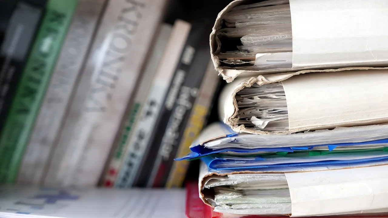 Photo showing papers, projects, documents and documentation.