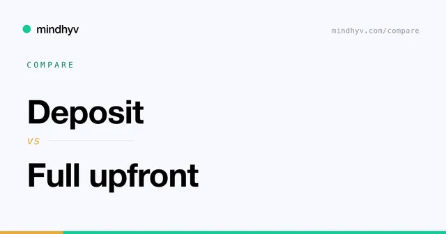 Deposit versus Full upfront