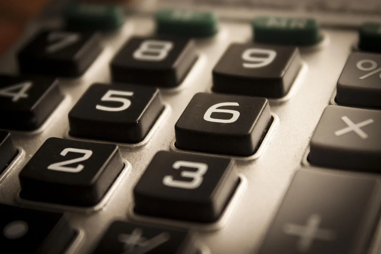 Photo showing calculator, numbers, accounting and clock face.