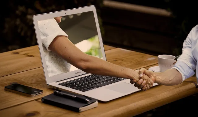 Photo showing virtual coworkers, virtual friends and online friends.