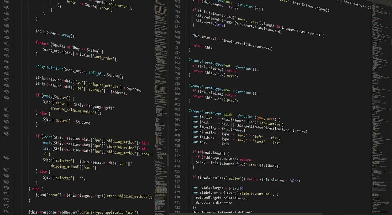 Photo showing programming, html and css.