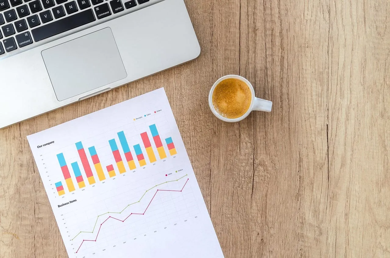 Photo showing chart, graph, finance and financial.