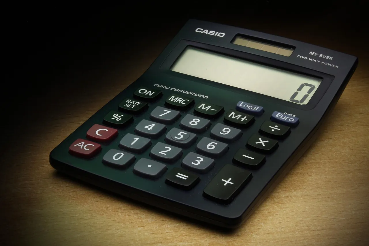 Photo showing calculator, calculations, casio and zero.