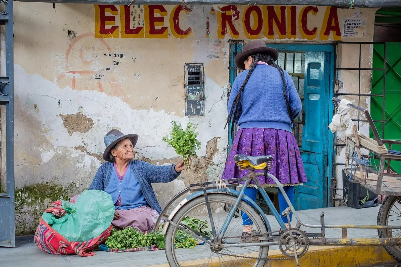 Photo showing peru, woman, old and market.