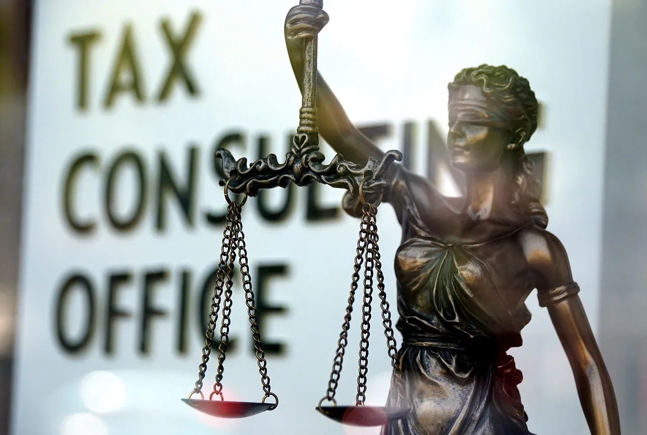 Photo showing taxes, tax consultant, tax return and justice.