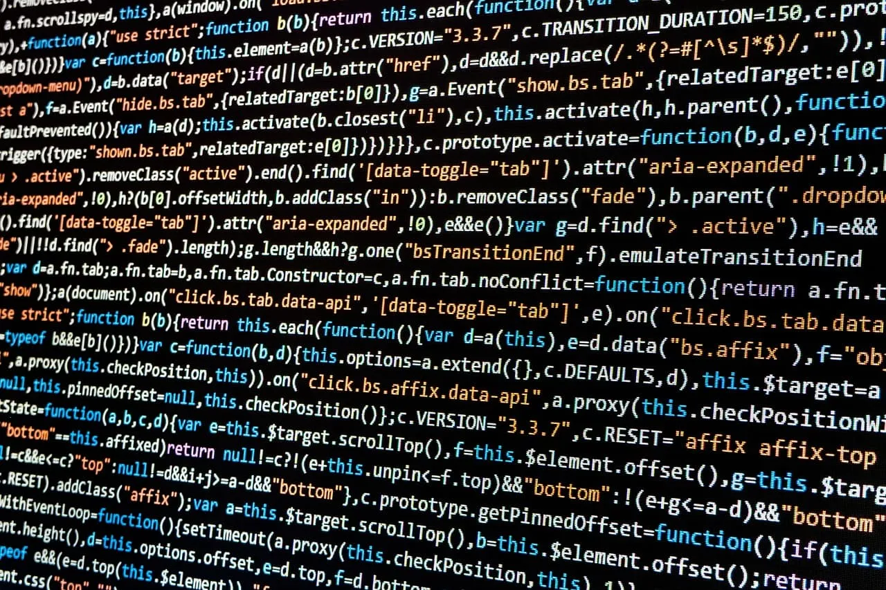 Photo showing programming, computer, environment and syntax highlight.