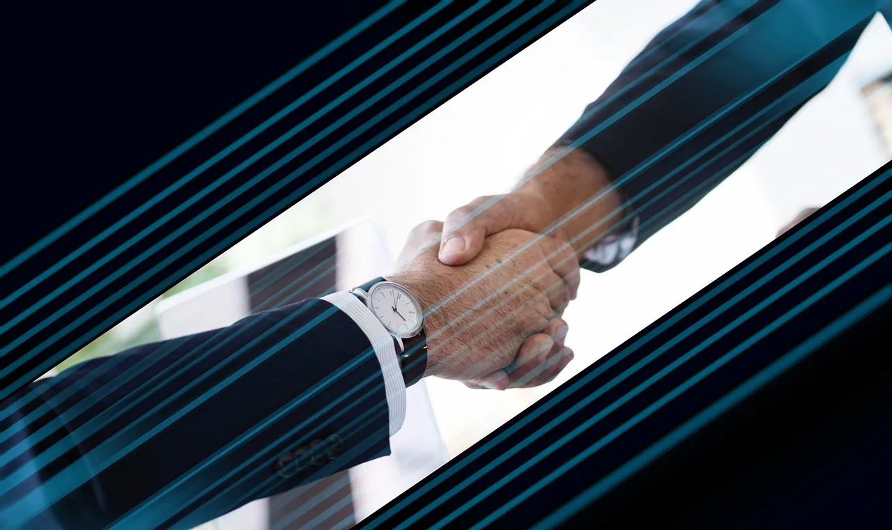Photo showing handshake, hands and agreement.