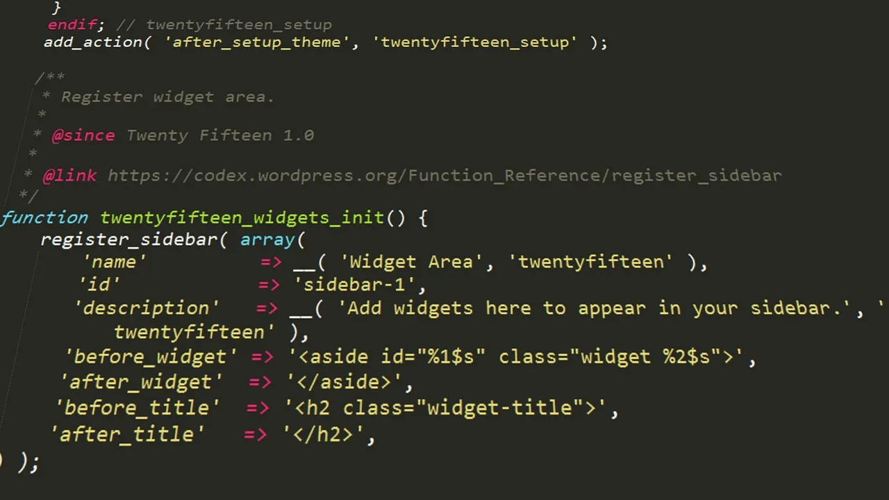 Photo showing wordpress, php, code and programming.