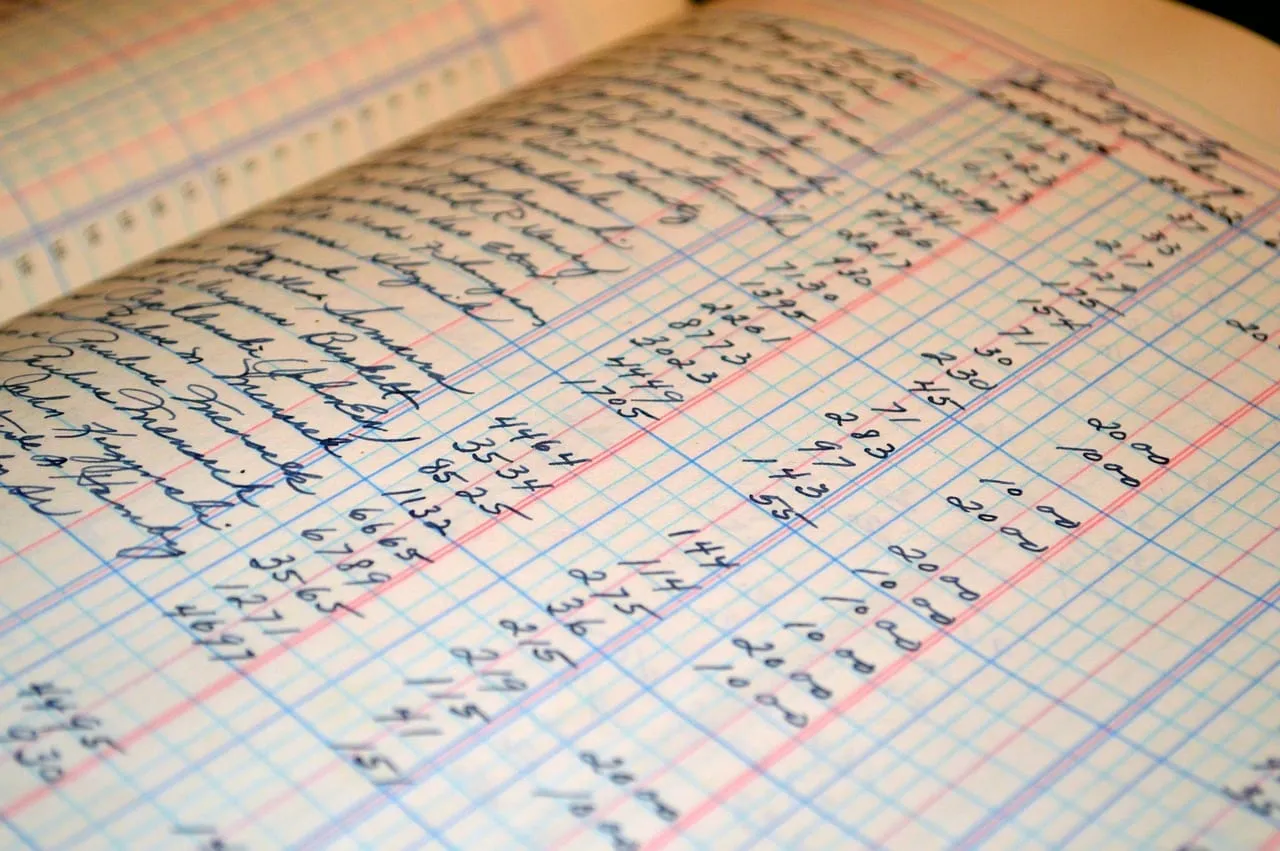 Photo showing ledger, accounting, business and money.
