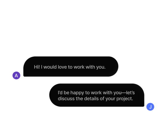 Conversation preview between two people arranging to work together